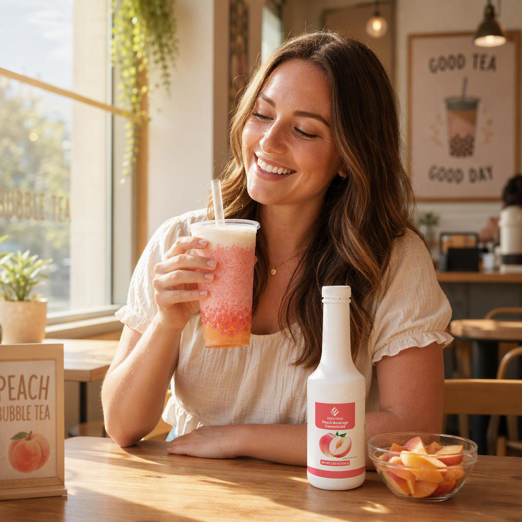 Dayou International Brand Source Factory 1.2 kg Peach Beverage Concentrate Juice For Bubble Tea