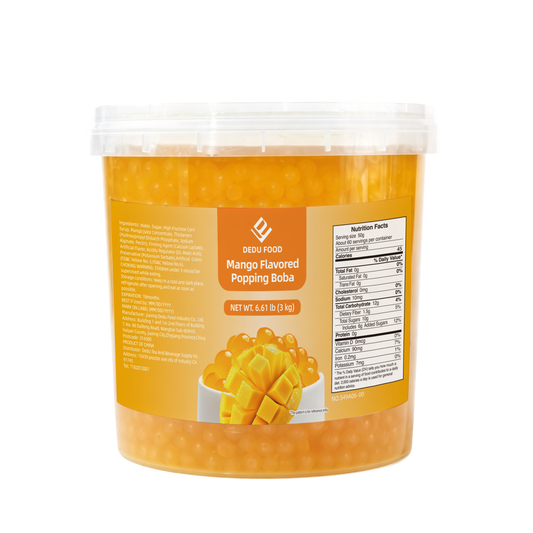 Dayou International Brand Source Factory 3 kg Mango Flavored Popping Boba For Bubble Tea