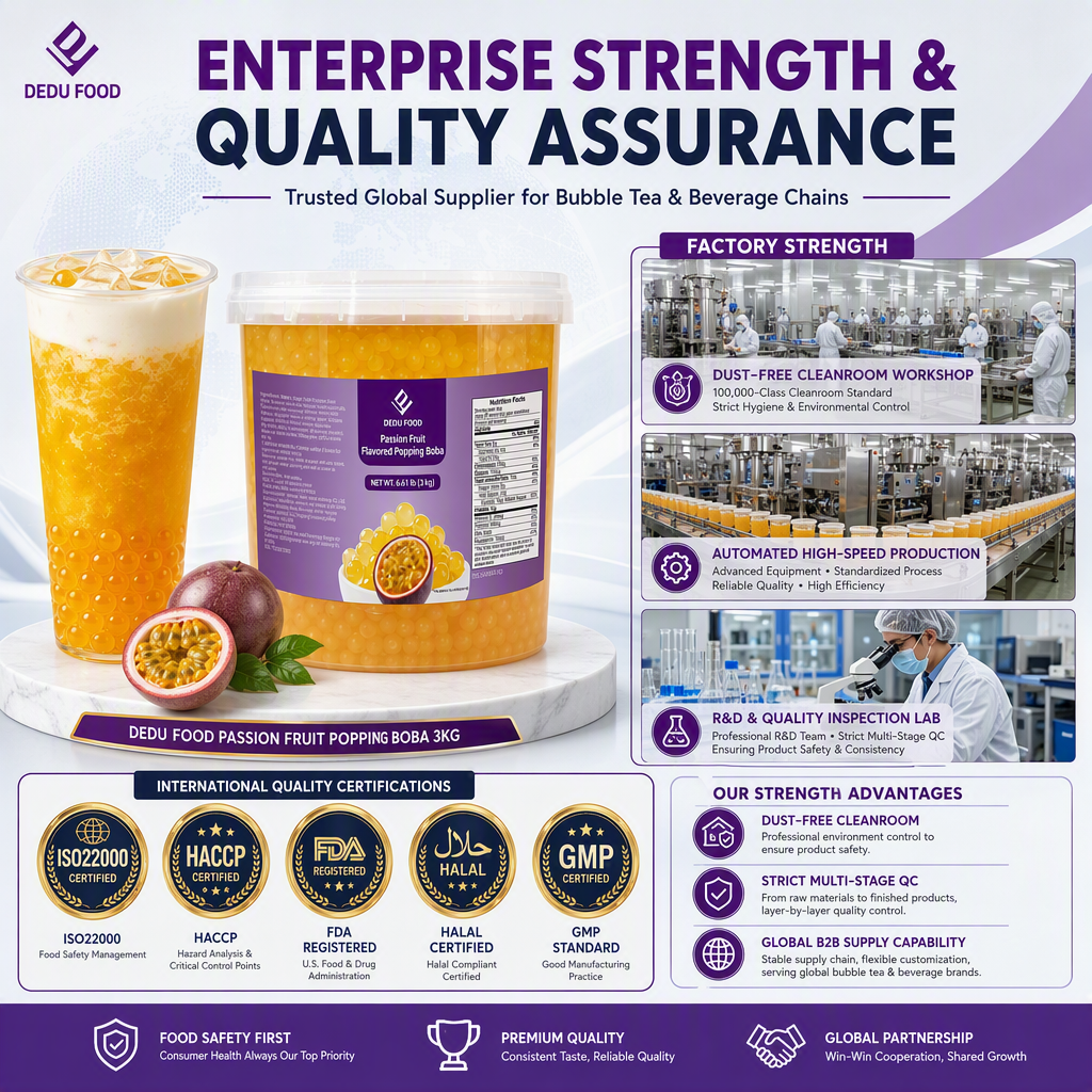 Dayou International Brand Source Factory 3 kg Passion Fruit Flavored Popping Boba For Bubble Tea