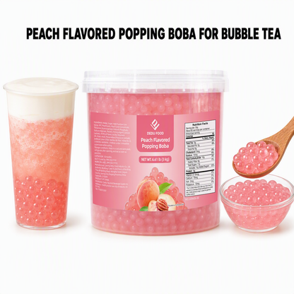 Dayou International Brand Source Factory 3 kg Peach Flavored Popping Boba For Bubble Tea