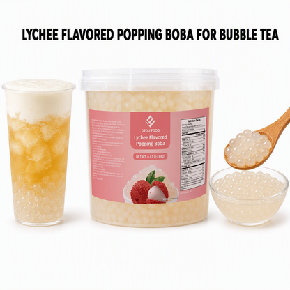 Dayou International Brand Source Factory 3 kg Lychee Flavored Popping Boba For Bubble Tea