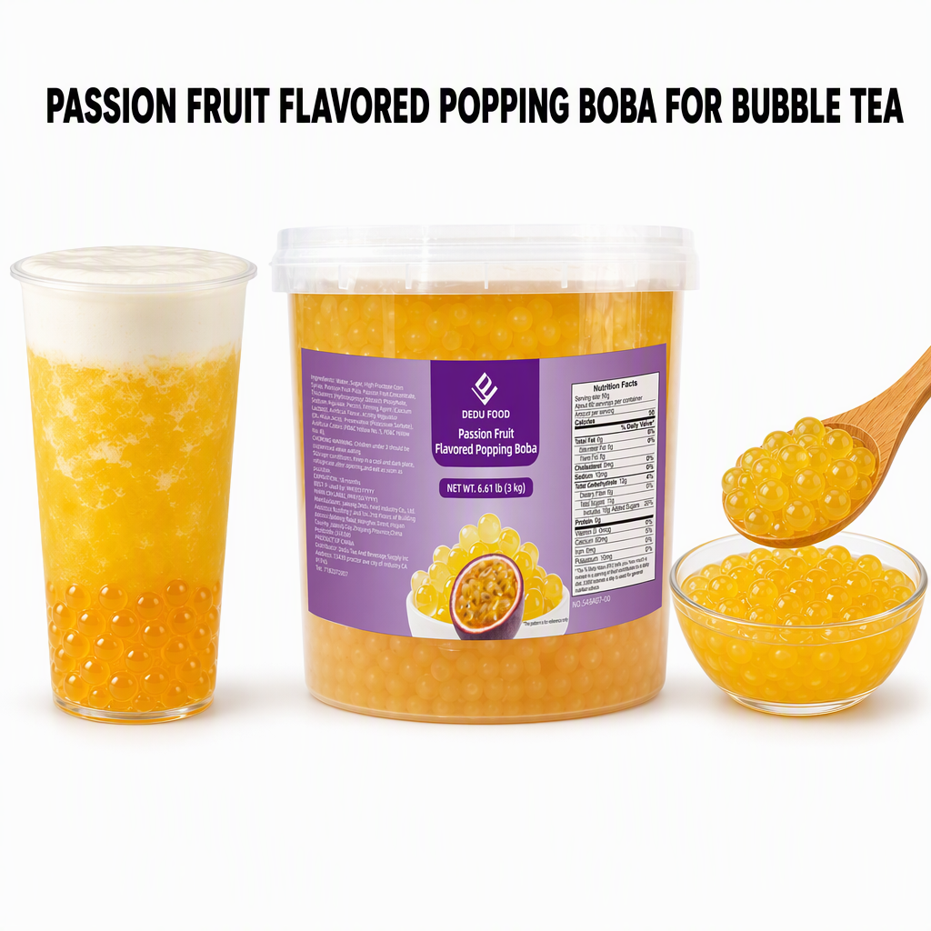 Dayou International Brand Source Factory 3 kg Passion Fruit Flavored Popping Boba For Bubble Tea
