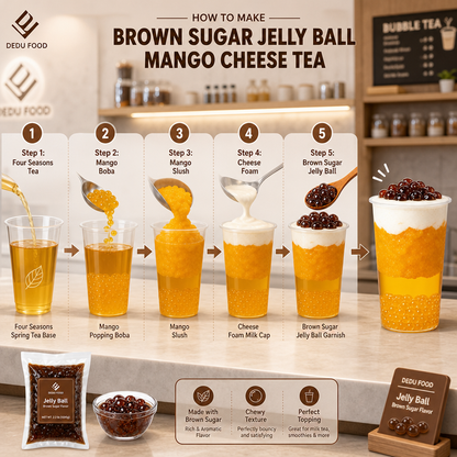 Dayou International Brand Source Factory 1000g Brown Sugar Jelly Ball For Bubble Tea