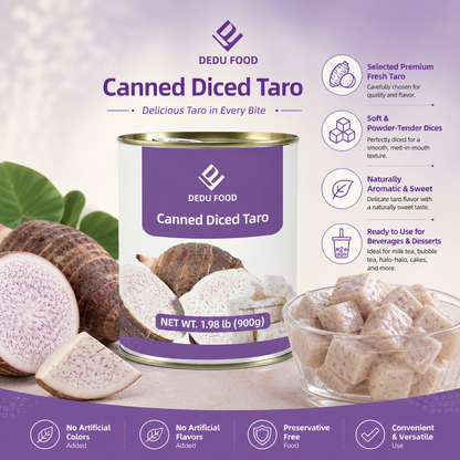 Dayou International Brand Source Factory 900g Canned Diced Taro For Bubble Tea