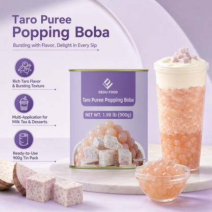 Dayou International Brand Source Factory 900g Taro Puree Popping Boba For Bubble Tea