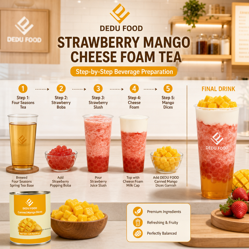 Dayou International Brand Source Factory 570g Canned Mango Dices For Bubble Tea
