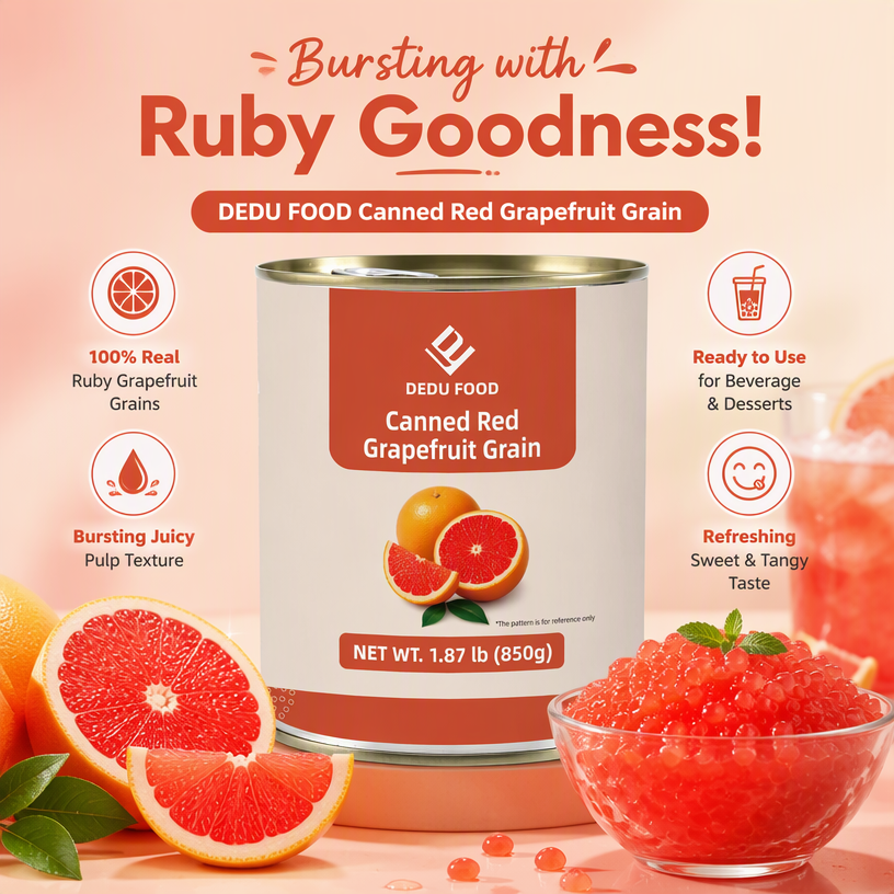 Dayou International Brand Source Factory 850g Canned Red Grapefruit Grain For Bubble Tea