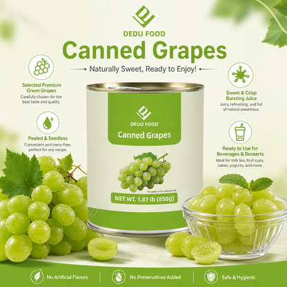 Dayou International Brand Source Factory 850g Canned Grapes For Bubble Tea