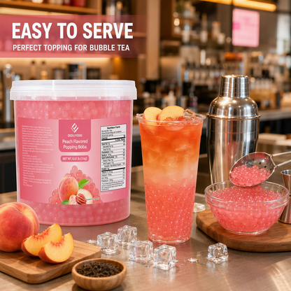 Dayou International Brand Source Factory 3 kg Peach Flavored Popping Boba For Bubble Tea
