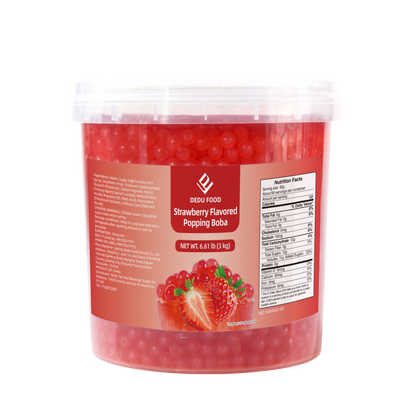 Dayou International Brand Source Factory 3 kg Strawberry Flavored Popping Boba For Bubble Tea