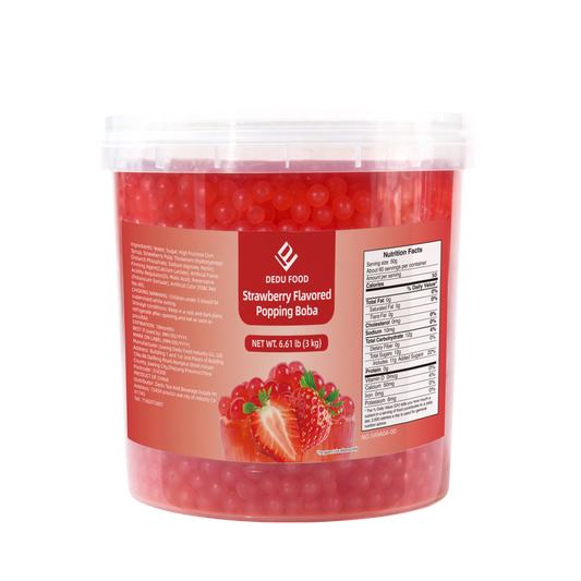 Dayou International Brand Source Factory 3 kg Strawberry Flavored Popping Boba For Bubble Tea