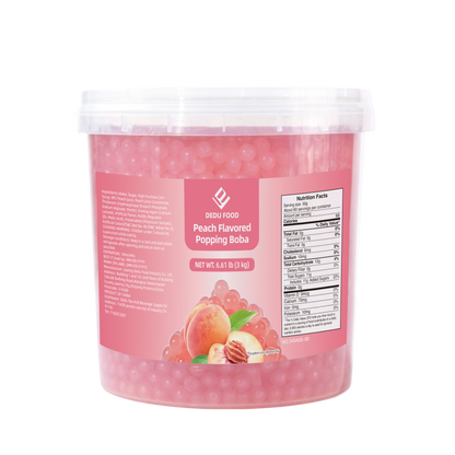 Dayou International Brand Source Factory 3 kg Peach Flavored Popping Boba For Bubble Tea