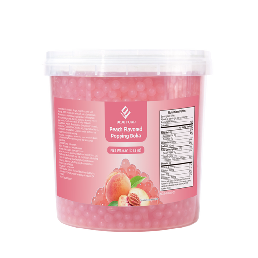 Dayou International Brand Source Factory 3 kg Peach Flavored Popping Boba For Bubble Tea