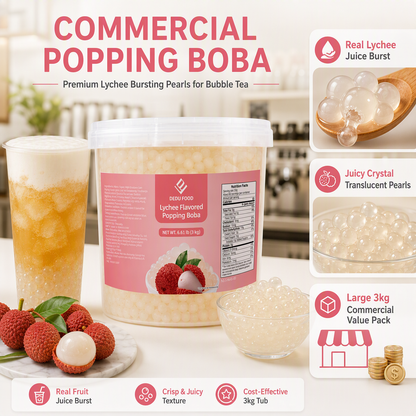 Dayou International Brand Source Factory 3 kg Lychee Flavored Popping Boba For Bubble Tea