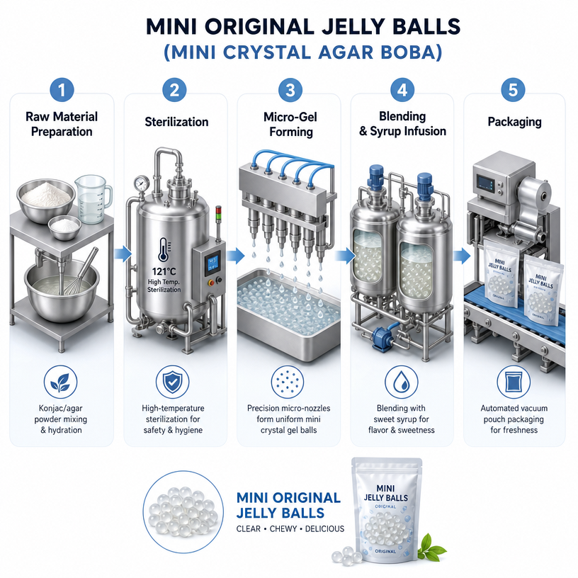 Dayou International Brand Source Factory 1000g Mini Original Jelly Ball For Bubble Tea