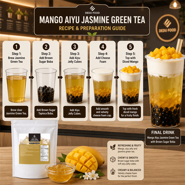 Dayou International Brand Source Factory 1000g Aiyu Jelly Flavored Powder For Bubble Tea