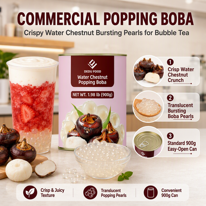 Dayou International Brand Source Factory 900g Water Chestnut Popping Boba For Bubble Tea