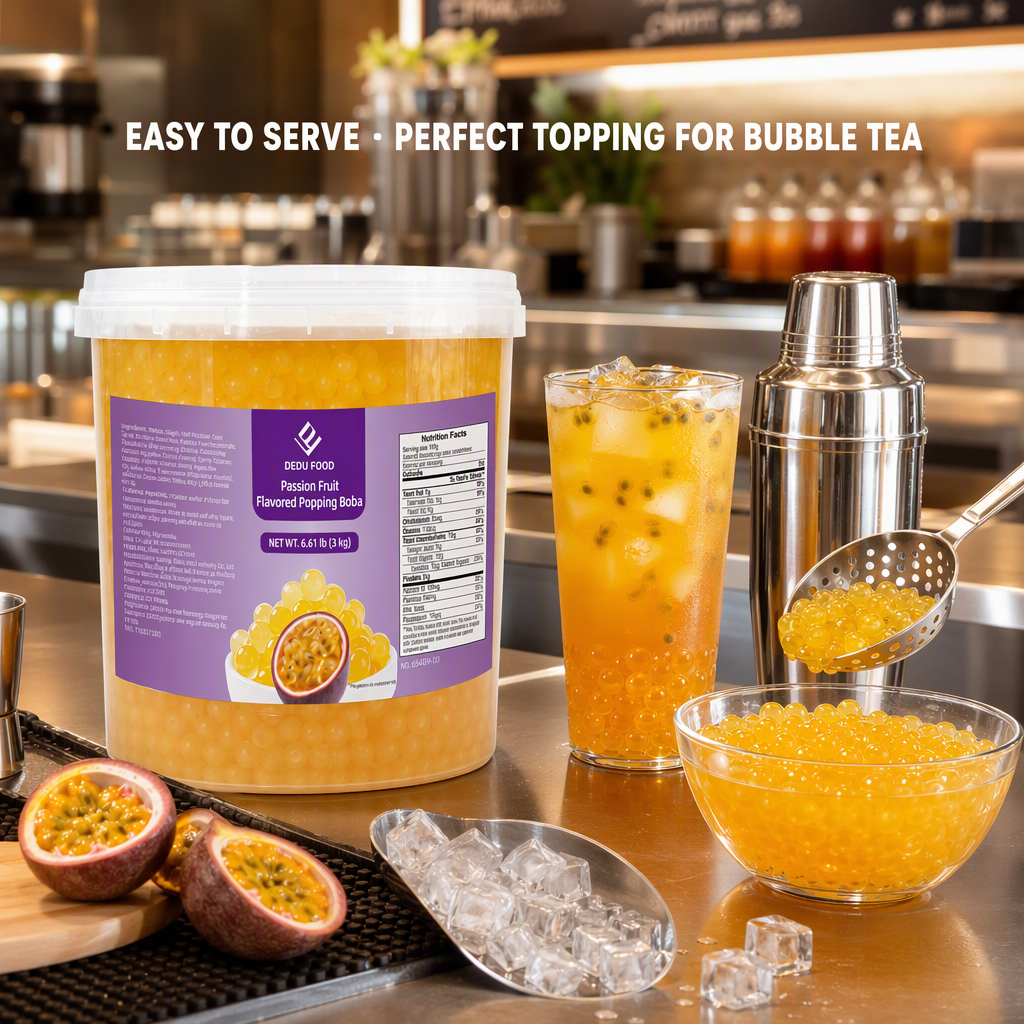 Dayou International Brand Source Factory 3 kg Passion Fruit Flavored Popping Boba For Bubble Tea