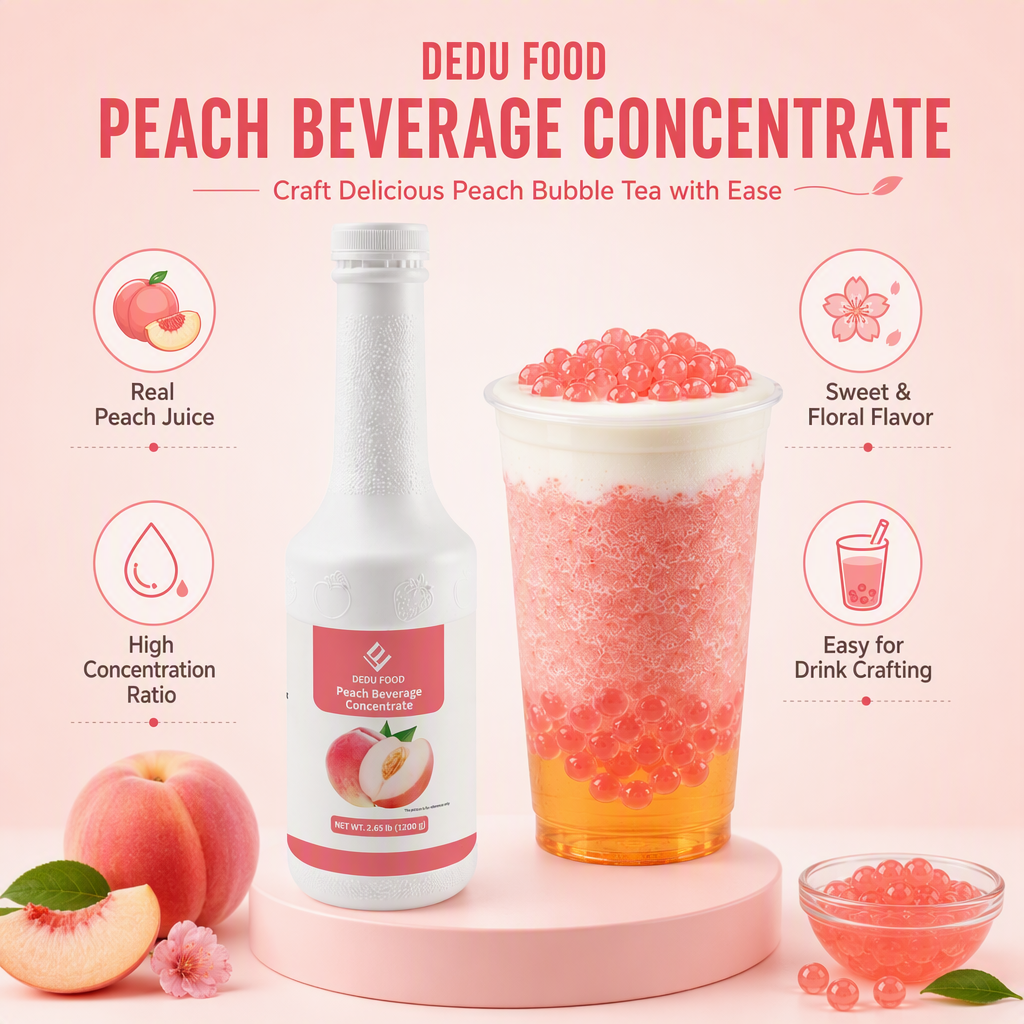 Dayou International Brand Source Factory 1.2 kg Peach Beverage Concentrate Juice For Bubble Tea
