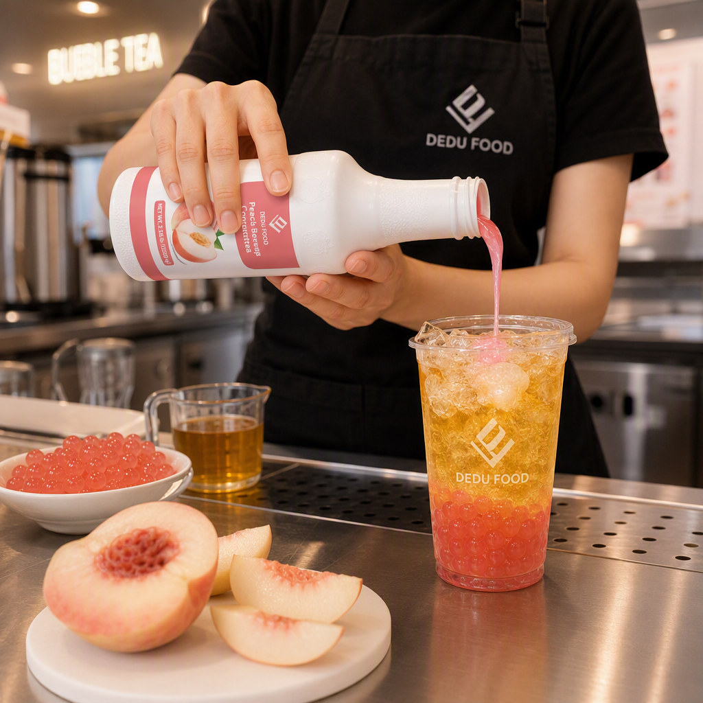 Dayou International Brand Source Factory 1.2 kg Peach Beverage Concentrate Juice For Bubble Tea