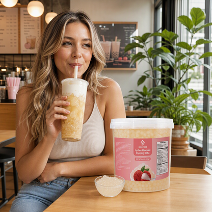 Dayou International Brand Source Factory 3 kg Lychee Flavored Popping Boba For Bubble Tea