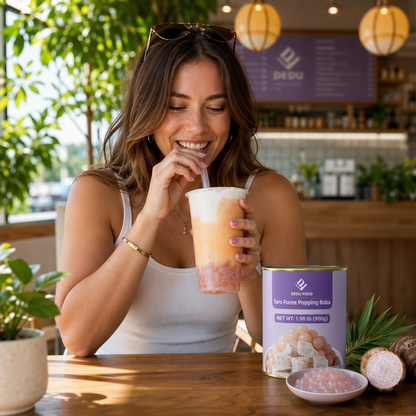 Dayou International Brand Source Factory 900g Taro Puree Popping Boba For Bubble Tea