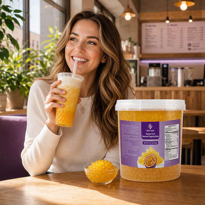 Dayou International Brand Source Factory 3 kg Passion Fruit Flavored Popping Boba For Bubble Tea