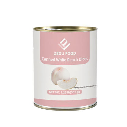 Dayou International Brand Source Factory 567g Canned White Peach Dices For Bubble Tea