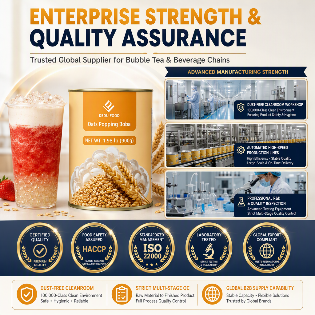 Dayou International Brand Source Factory 900g Oats Popping Boba For Bubble Tea