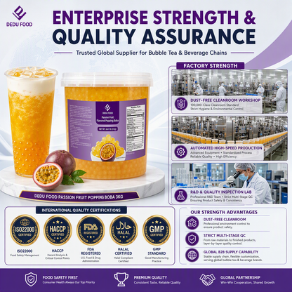 Dayou International Brand Source Factory 3 kg Passion Fruit Flavored Popping Boba For Bubble Tea
