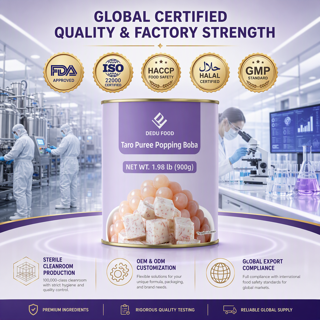 Dayou International Brand Source Factory 900g Taro Puree Popping Boba For Bubble Tea