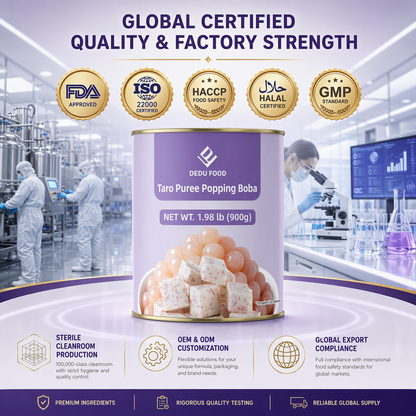 Dayou International Brand Source Factory 900g Taro Puree Popping Boba For Bubble Tea