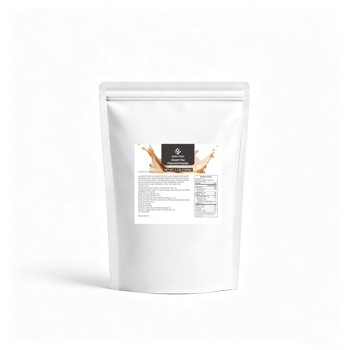 Dayou International Brand Source Factory 1000g Assam Milk Tea Powder For Bubble Tea